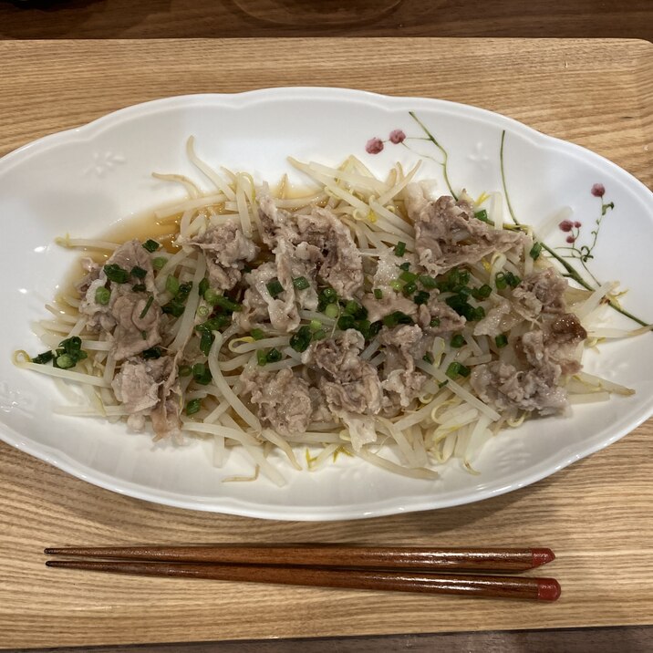 レンジ！時短もやしと豚肉の重ね蒸し